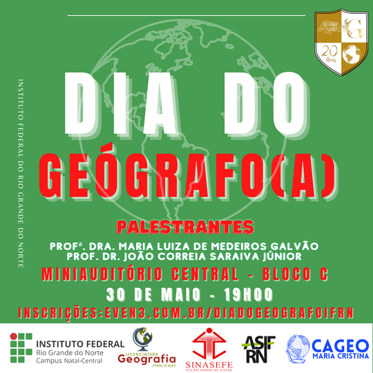 #17972 CLIGEO e CAGEO promovem palestra em homenagem ao Dia do Geógrafo