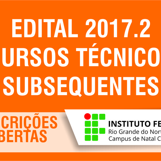 #18114 Campus Natal-Central abre vagas para cursos técnicos subsequentes