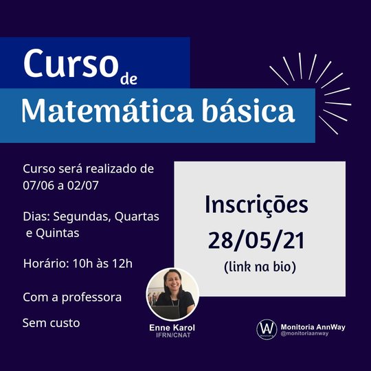 #18609 Curso de Matemática Básica abre inscrições a partir de 28/05