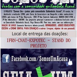 #19140 Projeto "Somos Um – juntos pela comunidade Quilombola Acauã" recebe doações