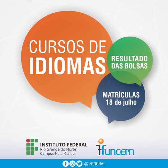 #19187 Publicado resultado das bolsas para Cursos de Idiomas