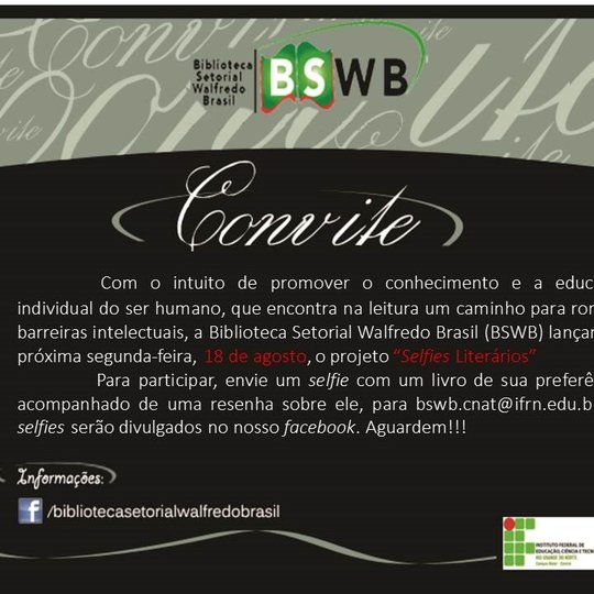 #19952 BSWB realiza projeto "Selfies Literários"