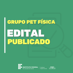 Arte para ilustrar a matéria do Grupo PET Física