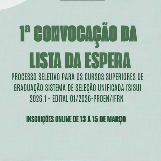 1ª Chamada - Lista de Espera - SISU 2026 - Campus Santa Cruz