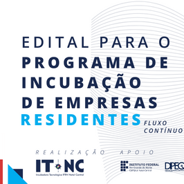 #20075 ITNC publica edital do Programa de Incubação de Empresas