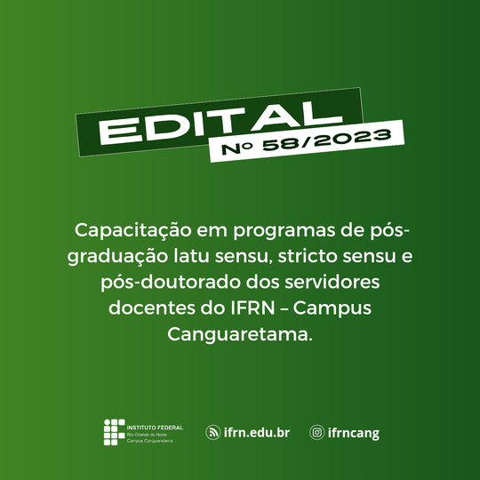 Edital 58/2023 CANG