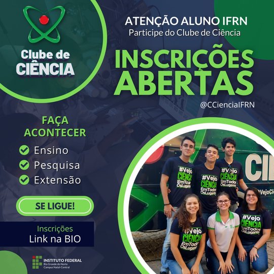 #20311 Clube de Ciências abre inscrições para equipe 2022