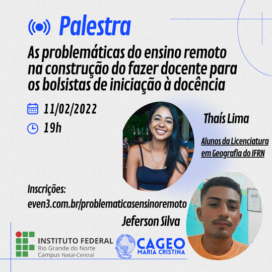 #20488 Centro Acadêmico promove palestra sobre ensino remoto e formação docente