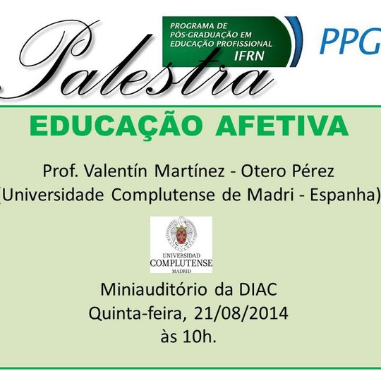 #20499 Palestra sobre Educação Afetiva será promovida pelo PPGEP