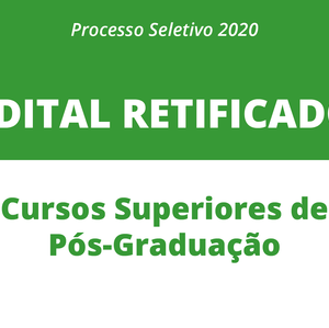 #20605 Edital de Pós-Graduação é retificado