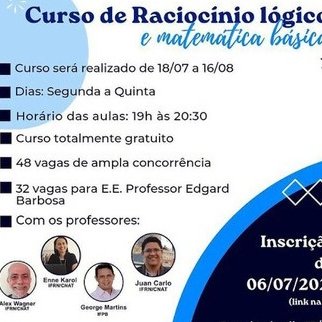 #21098 Abertas inscrições para Curso de Raciocínio Lógico e Matemática Básica
