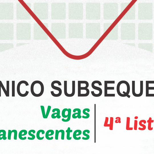 #21206 Divulgada 4ª Lista de Vagas Remanescentes Técnicos Subsequentes 2020.1