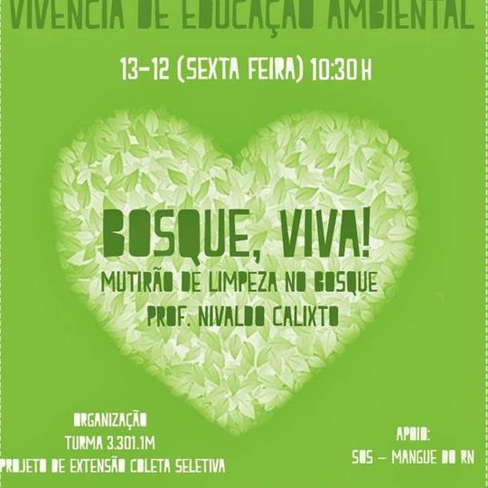 #21292 Mutirão de limpeza do Bosque Prof. Nivaldo Calixto acontece amanhã (13)