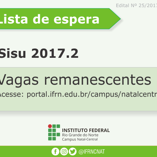 #21396 Campus Natal-Central convoca quase 200 candidatos por lista de espera no Sisu 2017.2