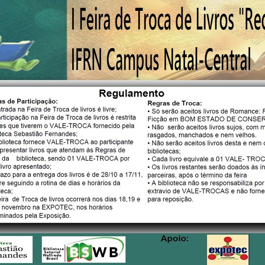#21402 Biblioteca promove evento “Recicle sua Leitura” durante a Expotec