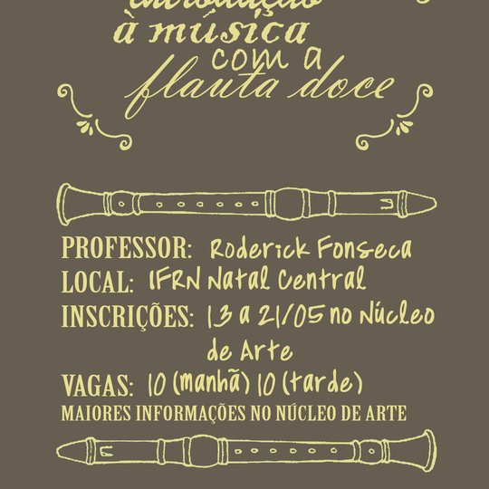#21421 Campus abre inscrições para curso “Introdução à música com a Flauta Doce”