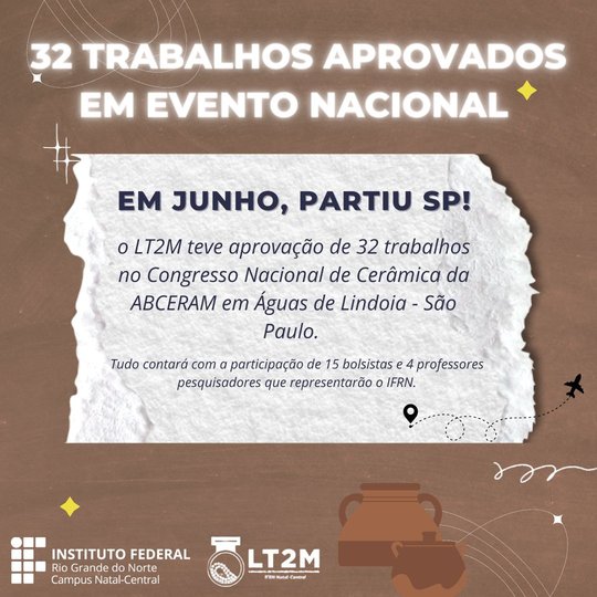 #21667 Laboratório de Tecnologia Mineral e Materiais apresentará trabalhos em congresso nacional