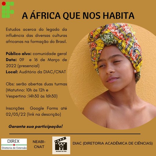 #21765 Evento "A África que nos habita" altera datas de realização