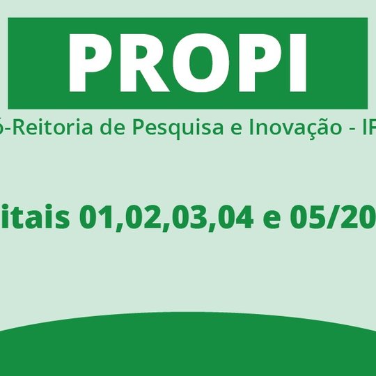 #22101 Pró-Reitoria  de Pesquisa e Inovação lança cinco editais 