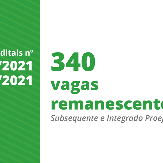 #22169 IFRN divulga 340 vagas remanescentes