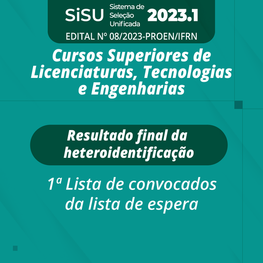 #22291 Divulgada a lista com o resultado final da heteroidentificação