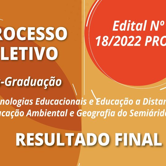 #23034 Publicado resultado final de processo seletivo para Pós-Graduação
