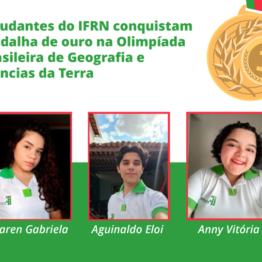 #24110 IFRN é medalhista na Olimpíada de Geografia e Ciências da Terra