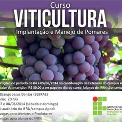 #24296 Abertas inscrições para o curso "Viticultura: implantação e manejo de pomares"