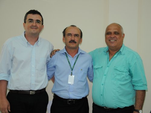 Diretor-geral do Câmpus Ceará-Mirim José Álvaro Paiva, reitor Belchior Rocha e diretor-geral do Câmpus São Paulo do Potengi Ednaldo Paiva (da esquerda para direita)