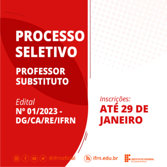 #25234 Publicado edital para seleção de professores substitutos 