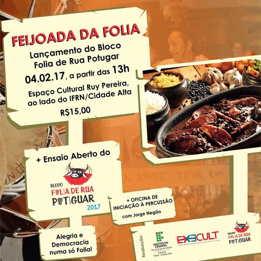 #25583 Feijoada e batuques marcam lançamento do bloco Folia de Rua Potiguar