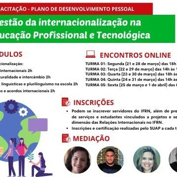 #25615 IFRN abre inscrições para novos Cursos de Capacitação
