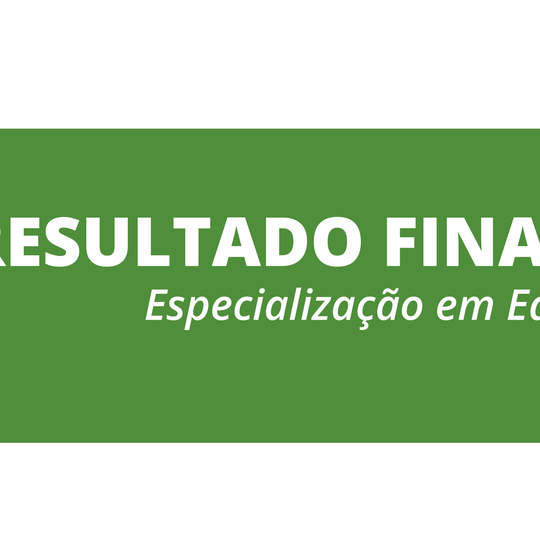 #25627 Divulgado resultado final para especialização em EaD