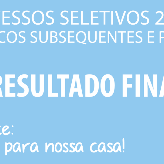 #27691 Publicado resultado final dos cursos técnicos  Subsequente e ProEJA