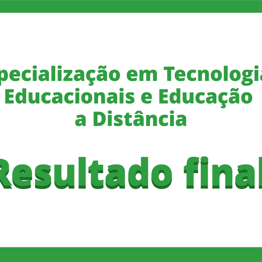#27859 Divulgado resultado final de seleção para curso de Especialização EaD
