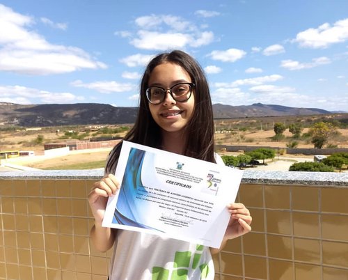 Thaynara de Azevedo Luciano, aluna do IFRN Campus Parelhas selecionada para o programa Jovens Embaixadores 2019