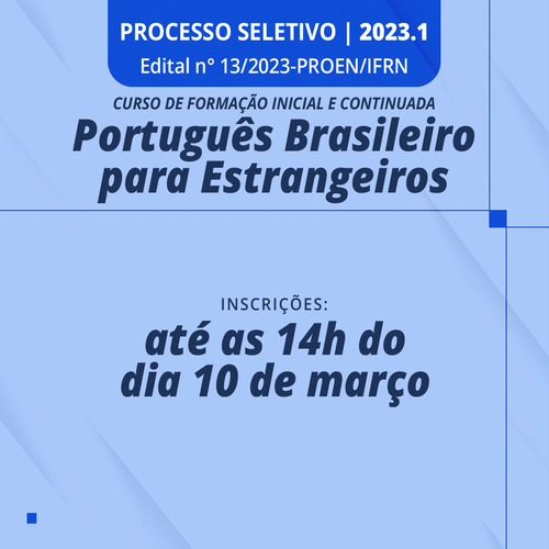 Inscrições abertas para o curso intensivo de Português para