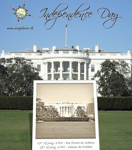 Cartaz de divulgação do evento, com imagem da Casa Branca.