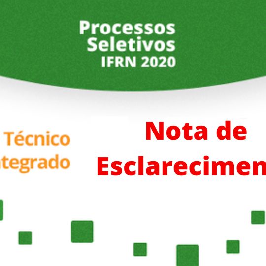 #29030 Cursos Técnicos Integrados 2020: Nota de esclarecimento