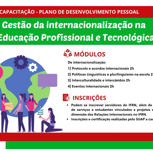 #29196 IFRN oferta curso de capacitação sobre Gestão da Internacionalização para servidores