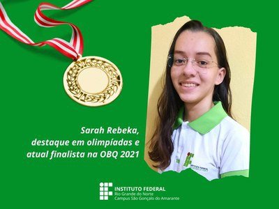 Sarah está participando da Olimpíada Brasileira de Química (OBQ).