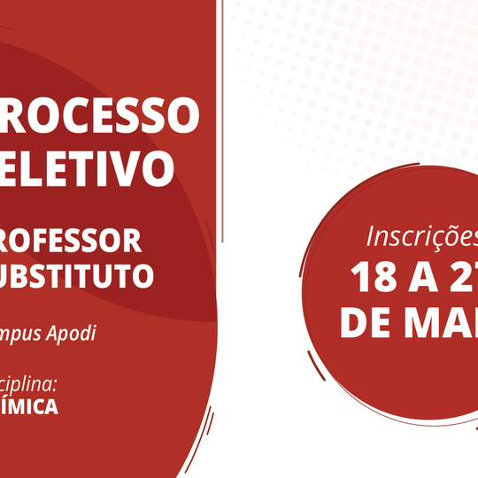 #30810 Publicado edital para seleção de Professor Substituto