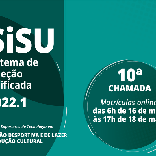 #31928 Divulgada 10ª chamada para Produção Cultural e Gestão Desportiva e de Lazer