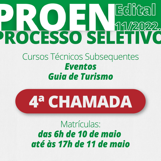 #32273 Divulgada 4ª chamada dos cursos de Eventos e Guia de Turismo