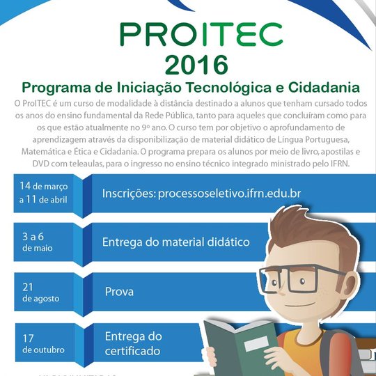 #32960 Inscrições para o ProITEC seguem até o dia 11 de abril
