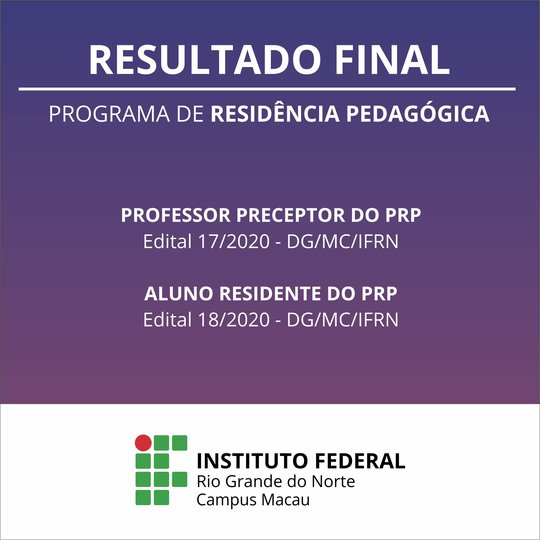 #33714 Divulgado o resultado final dos editais do Programa de Residência Pedagógica (PRP) 