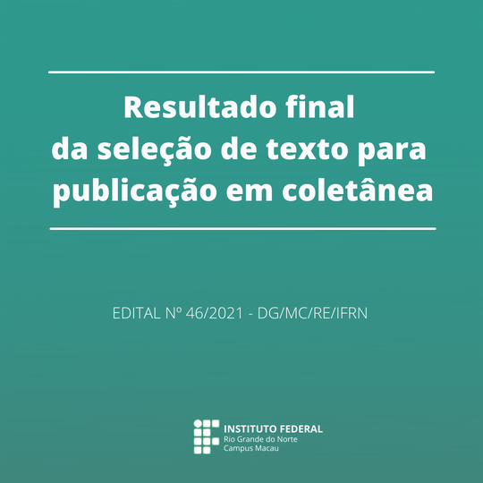 #33812 Campus divulga resultado final da seleção de texto para publicação em coletânea