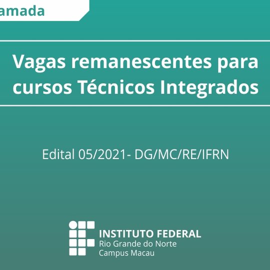 #33840 Divulgada 2ª chamada para vagas remanescentes 