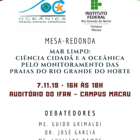 #33862 IFRN campus Macau receberá o Presidente da ONG Oceânica, Me. Guido Grimaldi