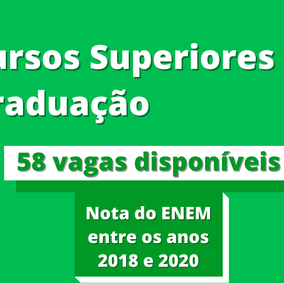 #33935 Inscrições para 58 vagas em graduação terminam às 17h desta segunda (13)